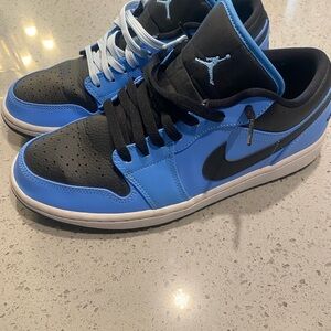 Jordan Blue and Black Sneakers Classic Silhouette